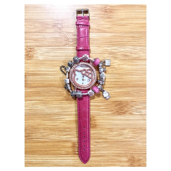Rose Gold Pink Hello Kitty Watch & Charm Bracelet - Picture 1 of 7